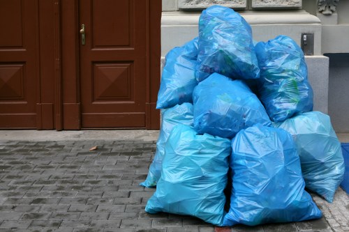 Professional waste removal team at a Hendon construction site