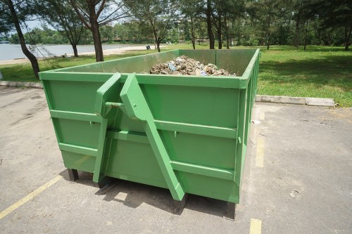 A clean mini skip placed in a Hendon backyard during a renovation.